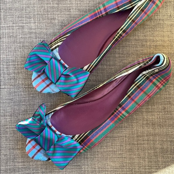 Coach Poppy Plaid Ballet Flats - Picture 1 of 4